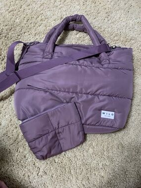WILO Quilted Puffer Tote in Dusty Lavender